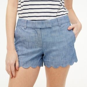 10 J Crew Chambray Scalloped Hem Shorts